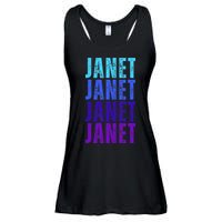 I Love Janet Pattern First Name Janet Ladies Essential Flowy Tank