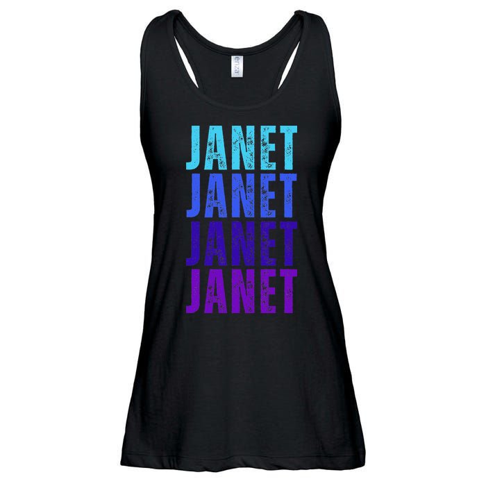 I Love Janet Pattern First Name Janet Ladies Essential Flowy Tank
