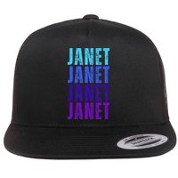 I Love Janet Pattern First Name Janet Flatbill Hat