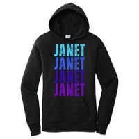 I Love Janet Pattern First Name Janet Women's Pullover Hoodie
