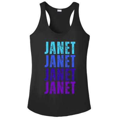 I Love Janet Pattern First Name Janet Ladies PosiCharge Competitor Racerback Tank