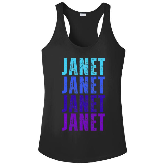 I Love Janet Pattern First Name Janet Ladies PosiCharge Competitor Racerback Tank
