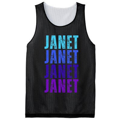 I Love Janet Pattern First Name Janet Mesh Reversible Basketball Jersey Tank