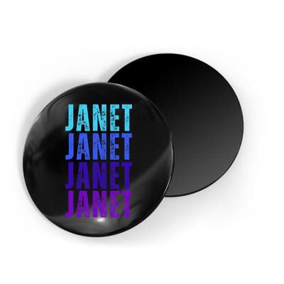 I Love Janet Pattern First Name Janet Magnet