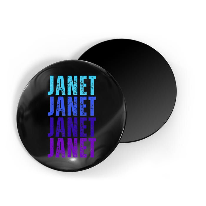 I Love Janet Pattern First Name Janet Magnet