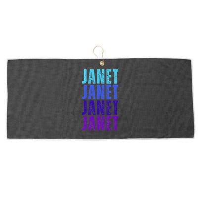 I Love Janet Pattern First Name Janet Large Microfiber Waffle Golf Towel