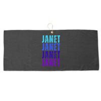 I Love Janet Pattern First Name Janet Large Microfiber Waffle Golf Towel