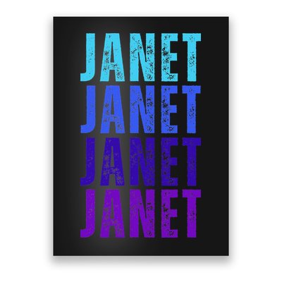 I Love Janet Pattern First Name Janet Poster