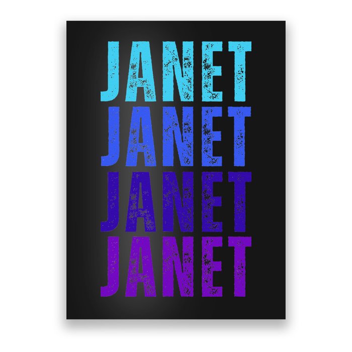 I Love Janet Pattern First Name Janet Poster