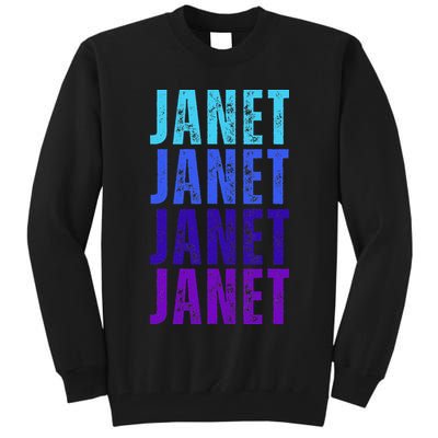 I Love Janet Pattern First Name Janet Tall Sweatshirt