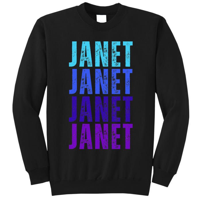 I Love Janet Pattern First Name Janet Tall Sweatshirt