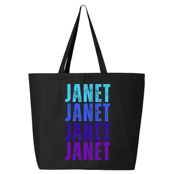 I Love Janet Pattern First Name Janet 25L Jumbo Tote