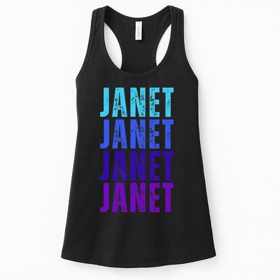 I Love Janet Pattern First Name Janet Womens Tank Top