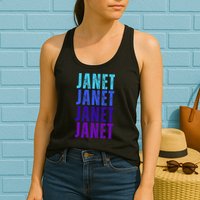 I Love Janet Pattern First Name Janet Womens Tank Top
