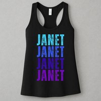 I Love Janet Pattern First Name Janet Womens Tank Top