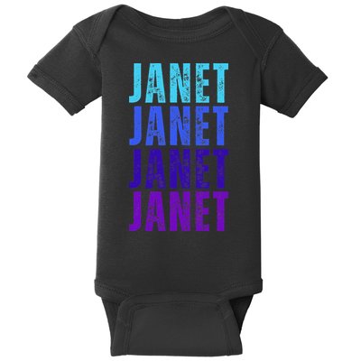 I Love Janet Pattern First Name Janet Baby Bodysuit