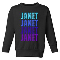 I Love Janet Pattern First Name Janet Toddler Sweatshirt