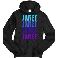 I Love Janet Pattern First Name Janet Tie Dye Hoodie