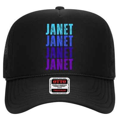 I Love Janet Pattern First Name Janet Trucker Hat