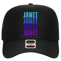 I Love Janet Pattern First Name Janet Trucker Hat