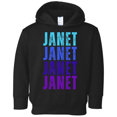 I Love Janet Pattern First Name Janet Toddler Hoodie