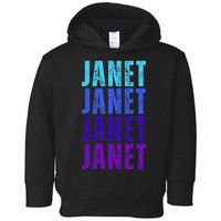 I Love Janet Pattern First Name Janet Toddler Hoodie