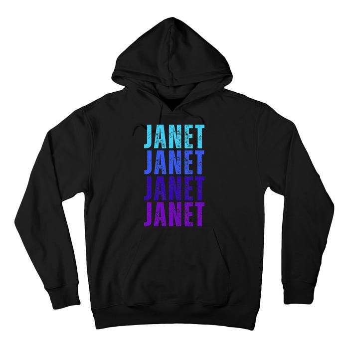 I Love Janet Pattern First Name Janet Tall Hoodie