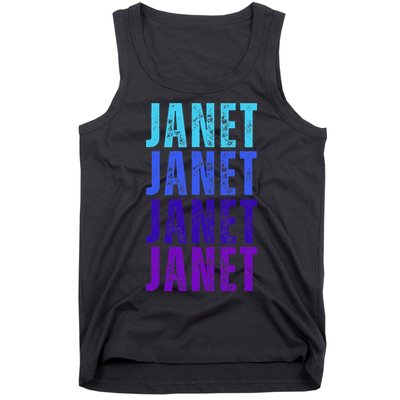 I Love Janet Pattern First Name Janet Tank Top
