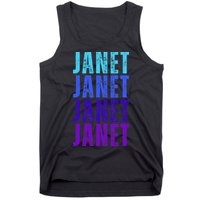I Love Janet Pattern First Name Janet Tank Top