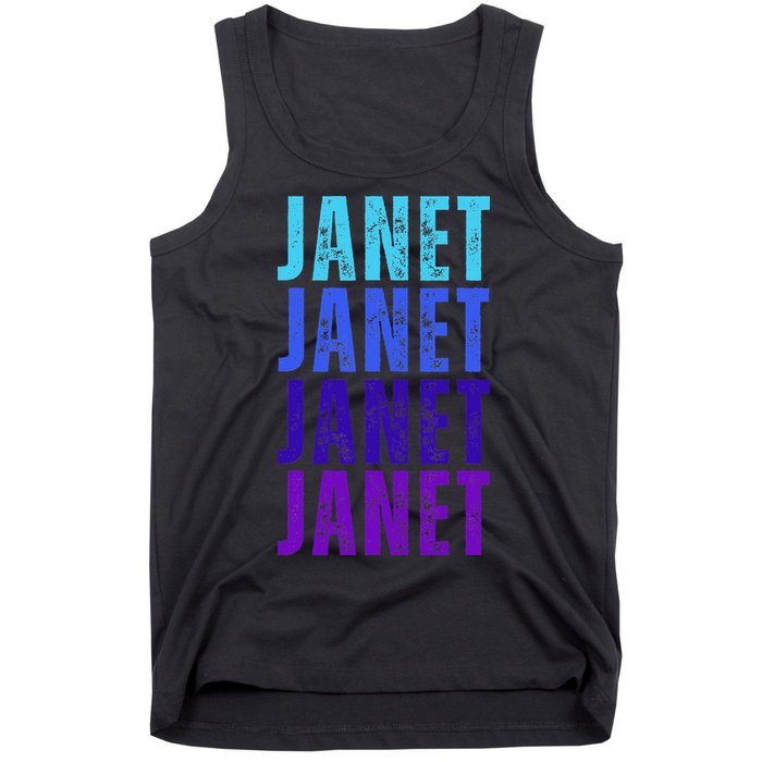 I Love Janet Pattern First Name Janet Tank Top