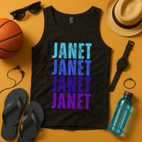 I Love Janet Pattern First Name Janet Tank Top