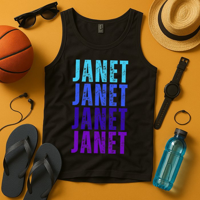 I Love Janet Pattern First Name Janet Tank Top