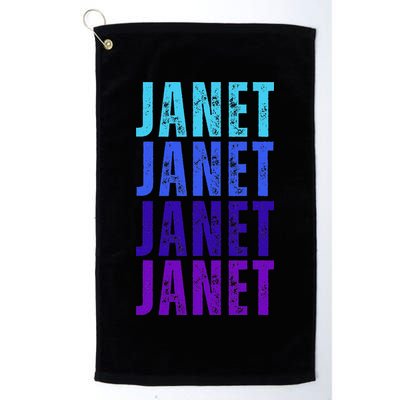 I Love Janet Pattern First Name Janet Golf Towel