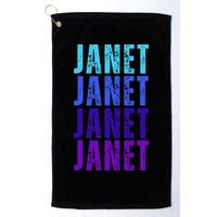 I Love Janet Pattern First Name Janet Golf Towel
