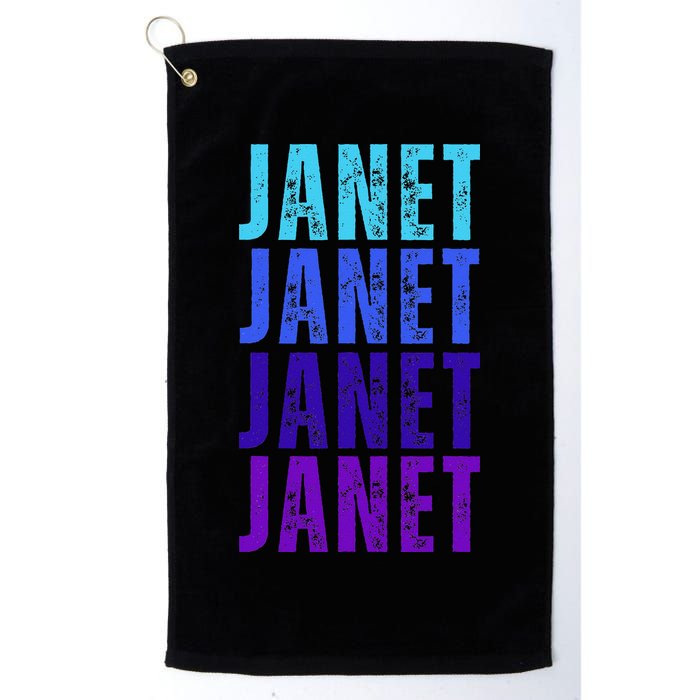 I Love Janet Pattern First Name Janet Golf Towel
