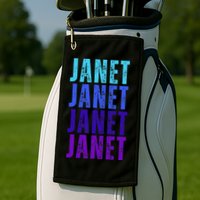 I Love Janet Pattern First Name Janet Golf Towel