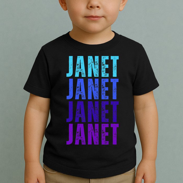 I Love Janet Pattern First Name Janet Toddler T-Shirt
