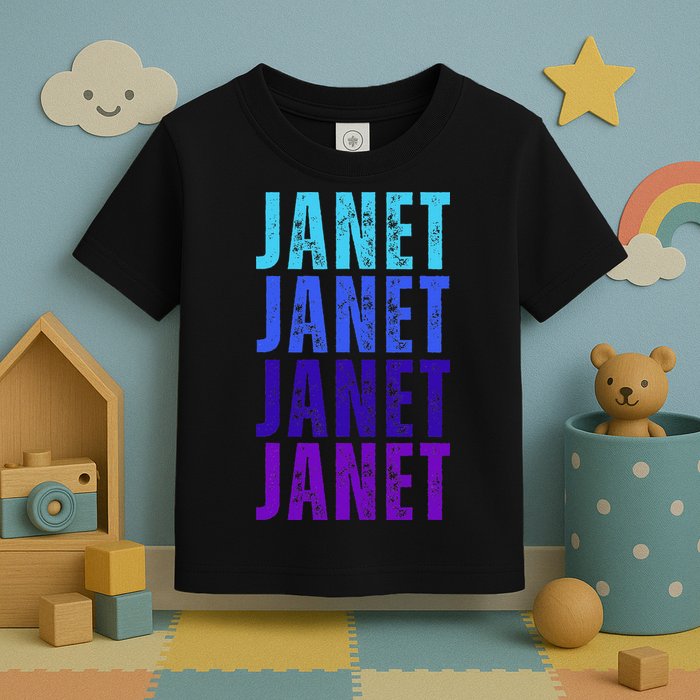 I Love Janet Pattern First Name Janet Toddler T-Shirt