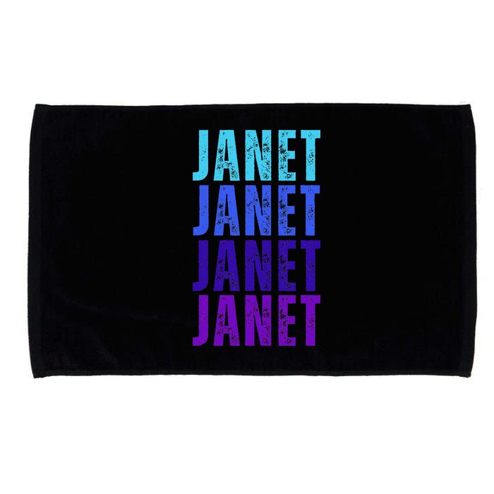 I Love Janet Pattern First Name Janet Microfiber Hand Towel