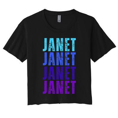 I Love Janet Pattern First Name Janet Crop Top