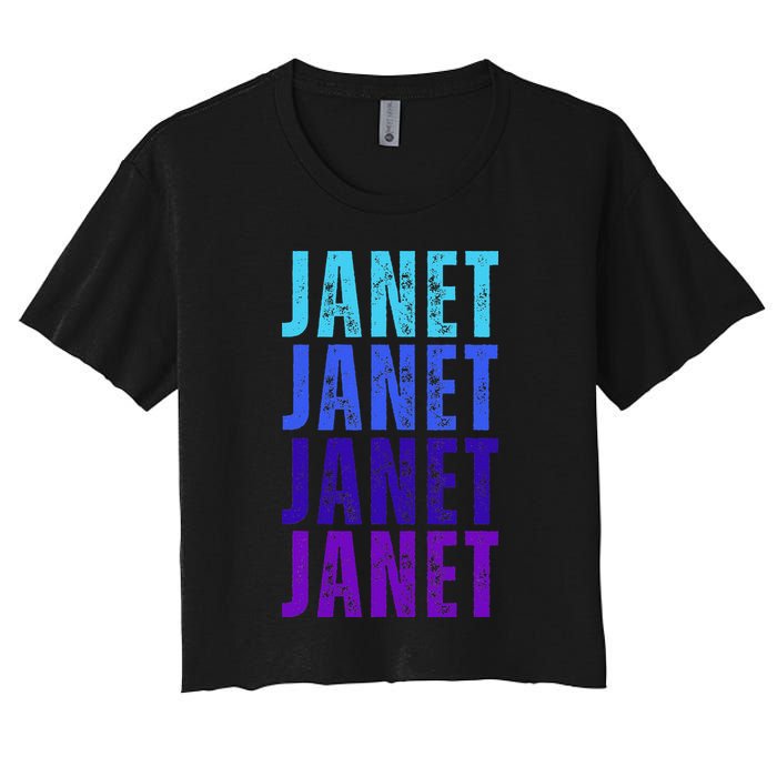 I Love Janet Pattern First Name Janet Crop Top