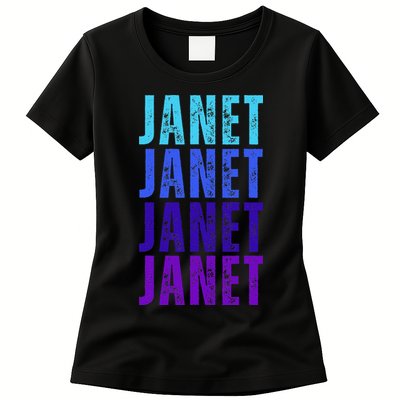 I Love Janet Pattern First Name Janet Womens T-Shirt