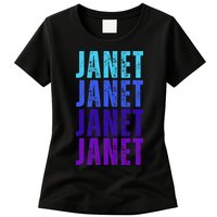 I Love Janet Pattern First Name Janet Womens T-Shirt