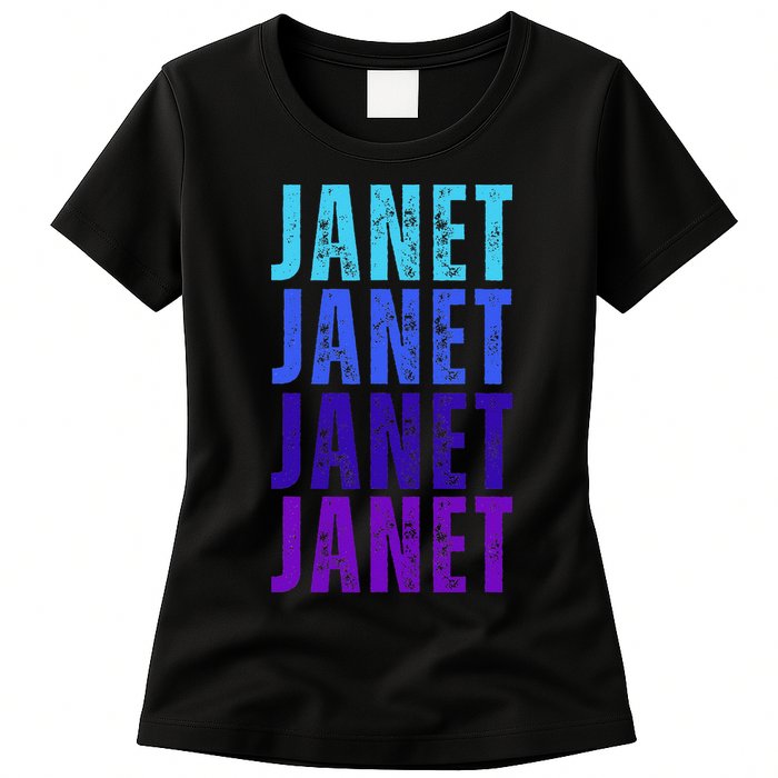 I Love Janet Pattern First Name Janet Womens T-Shirt