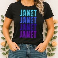 I Love Janet Pattern First Name Janet Womens T-Shirt