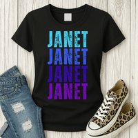 I Love Janet Pattern First Name Janet Womens T-Shirt