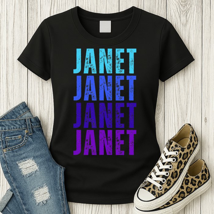 I Love Janet Pattern First Name Janet Womens T-Shirt