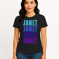 I Love Janet Pattern First Name Janet Womens T-Shirt