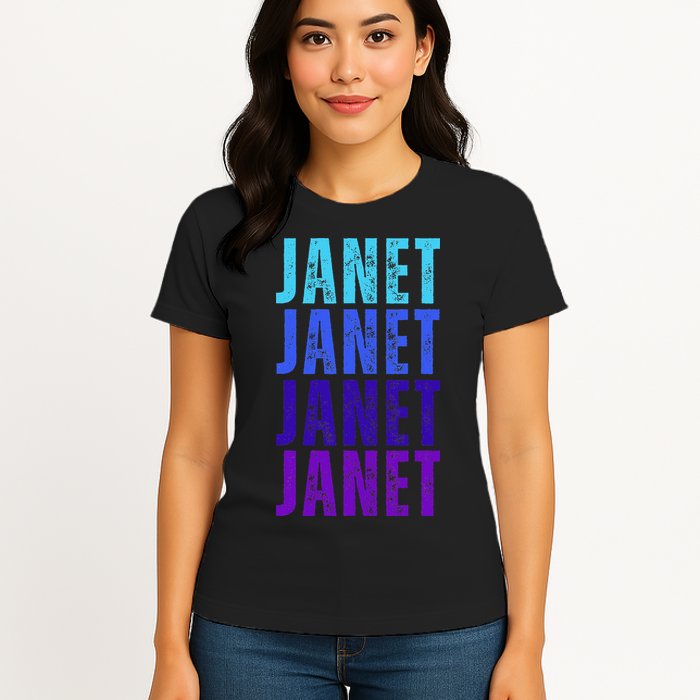 I Love Janet Pattern First Name Janet Womens T-Shirt