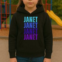 I Love Janet Pattern First Name Janet Kids Hoodie